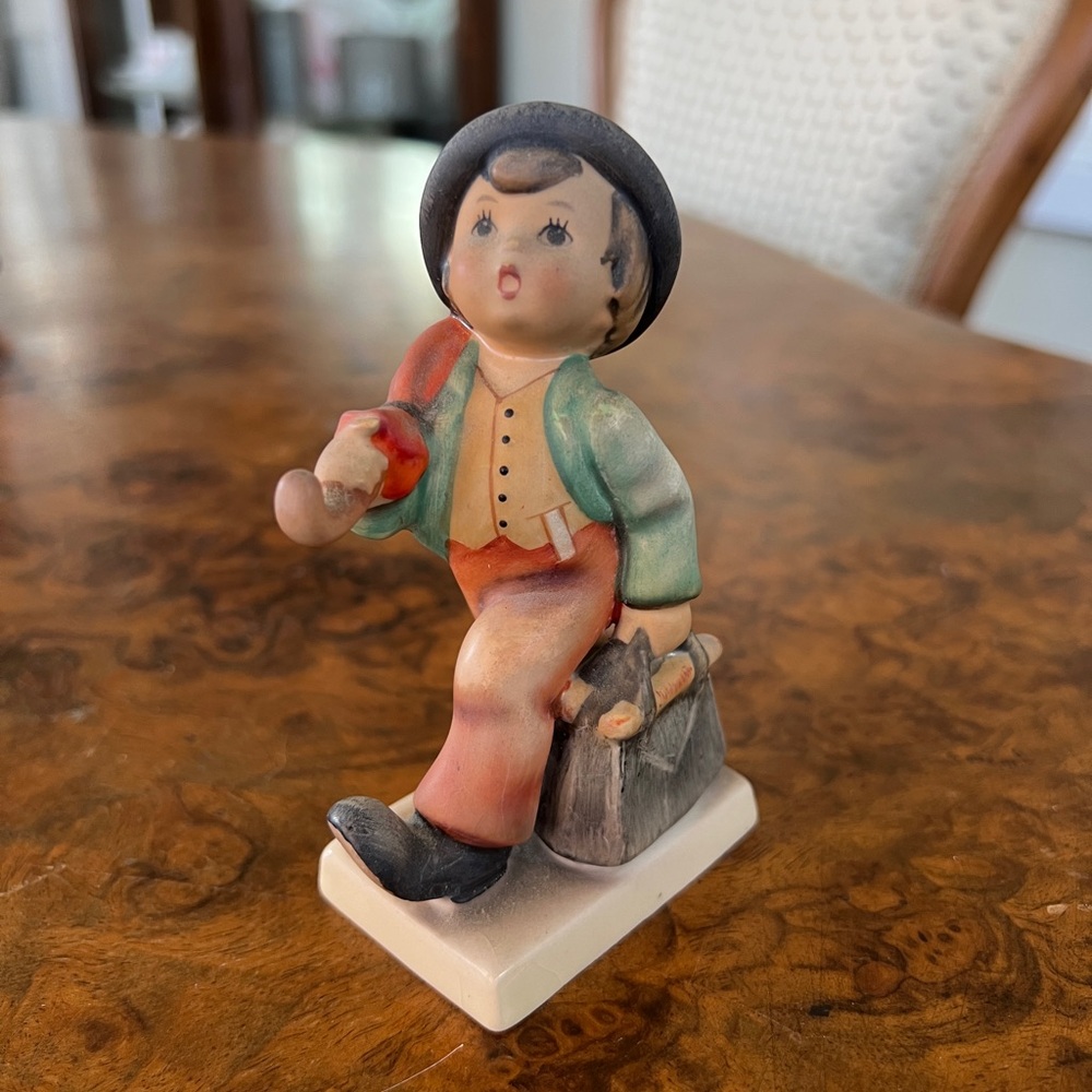 Vintage Hummel Merry Wanderer Boy Figurine with Suitcase and Umbrella